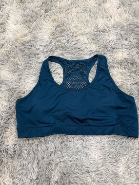 Zyia Active Womens Teal Lace Back Sports Bralette Racerback Plus Size 2X